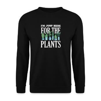 Plant lovers only here for the plants - Unisex Sweatshirt - black - Front - Alina (178cm) & Michal (187cm)