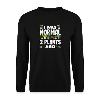 Normal 2 Pflanzen Ago Funny Gardener Garten - Unisex Pullover - Schwarz - Vorne - Alina (178cm) & Michal (187cm)