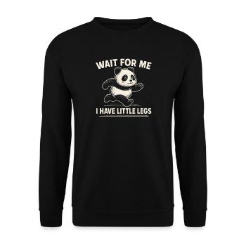 Panda Spruch Humor Meme Lustig Witzig Geschenkidee - Unisex Pullover - Schwarz - Vorne - Alina (178cm) & Michal (187cm)