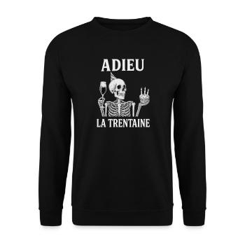 Goodbye Thirty Skeleton Birthday - Unisex Sweatshirt - black - Front - Alina (178cm) & Michal (187cm)