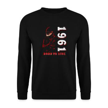 Vintage 1961 Retro Motorcycle Birthday Gift - Unisex Sweatshirt - black - Front - Alina (178cm) & Michal (187cm)