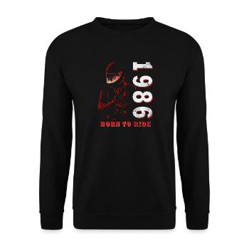 Vintage 1986 Retro Motorcycle Birthday Gift - Unisex Sweatshirt - black - Front - Alina (178cm) & Michal (187cm)