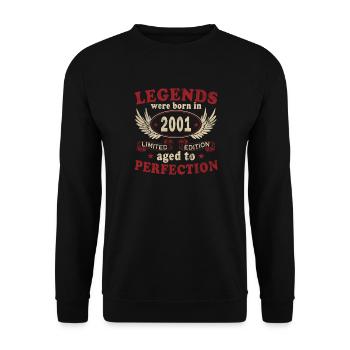LEGEND 2001, VINTAGE 2001 - Unisex Sweatshirt - black - Front - Alina (178cm) & Michal (187cm)