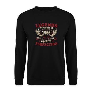 Legend 1966 Birthday Legendary since 1966 - Unisex Sweatshirt - black - Front - Alina (178cm) & Michal (187cm)