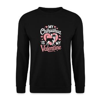 Mon chihuahua est mon chien chihuahua de la Saint-Valentin amour - Sweat-shirt Unisexe - noir - Devant - Alina (178cm) & Michal (187cm)