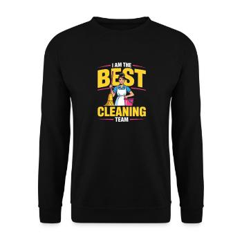 Motif humoristique domestique de l’équipe de ménage - Sweat-shirt Unisexe - noir - Devant - Alina (178cm) & Michal (187cm)