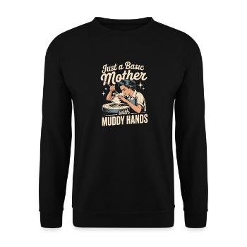 Pottery Pottery Studio Pottery Love - Unisex Sweatshirt - black - Front - Alina (178cm) & Michal (187cm)