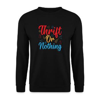 Friperie Magasin d’occasion ou rien - Sweat-shirt Unisexe - noir - Devant - Alina (178cm) & Michal (187cm)