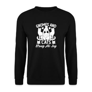 Gnome Costume Men Gnomes & Cats Make Me Joy - Unisex Pullover - Schwarz - Vorne - Alina (178cm) & Michal (187cm)