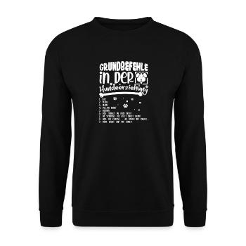 Commandes de base du motif du chien dressé - Sweat-shirt Unisexe - noir - Devant - Alina (178cm) & Michal (187cm)