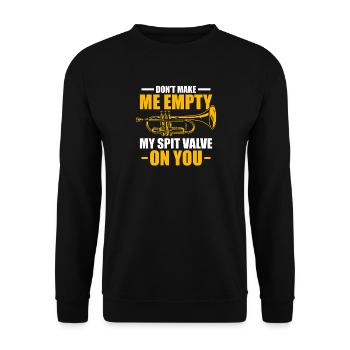 Don't make me empty Trumpet player - Unisex Sweatshirt - black - Front - Alina (178cm) & Michal (187cm)
