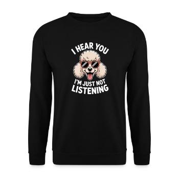 Paroles de caniche Caniche Cadeau drôle de caniche - Sweat-shirt Unisexe - noir - Devant - Alina (178cm) & Michal (187cm)