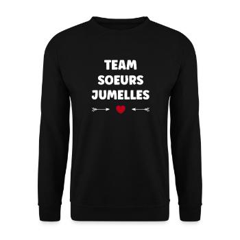 Team Twin Sisters - Unisex Sweatshirt - black - Front - Alina (178cm) & Michal (187cm)