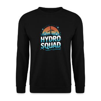 Hydro Squad Renewable Energy Hydropower - Unisex Sweatshirt - black - Front - Alina (178cm) & Michal (187cm)