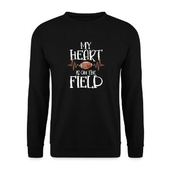 My Heart Is On The Field Player Fan Football Seaso - Unisex Sweatshirt - black - Front - Alina (178cm) & Michal (187cm)