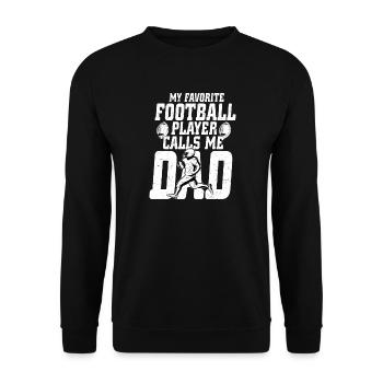 Mon joueur de football préféré m’appelle Papa joueur - Sweat-shirt Unisexe - noir - Devant - Alina (178cm) & Michal (187cm)