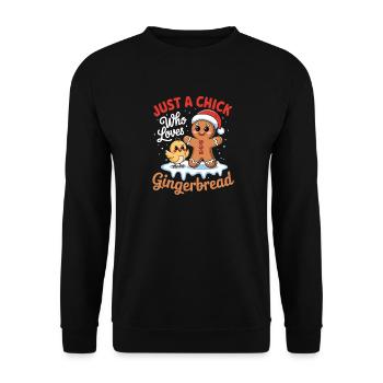 Just A Chick Who Loves Gingerbread Sweet Chick - Unisex Sweatshirt - black - Front - Alina (178cm) & Michal (187cm)