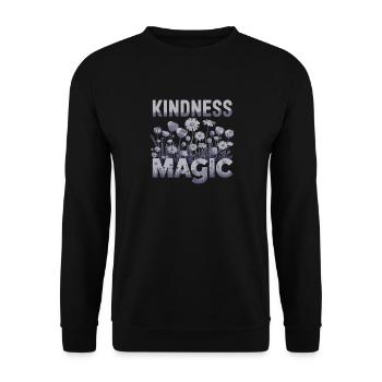 Kindness Magic Flower Meadow Friendliness - Unisex Sweatshirt - black - Front - Alina (178cm) & Michal (187cm)