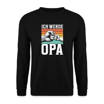 Ich Werde Opa Baby Großvater Pops Großeltern - Unisex Pullover - Schwarz - Vorne - Alina (178cm) & Michal (187cm)
