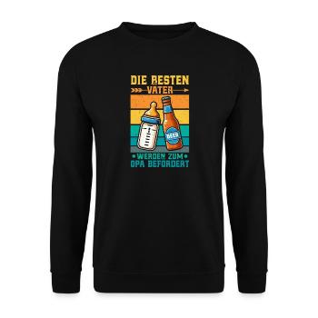 The best fathers are promoted to grandpa - Unisex Sweatshirt - black - Front - Alina (178cm) & Michal (187cm)
