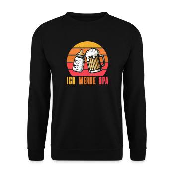 Ich Werde Opa Baby Großvater Pops Großeltern - Unisex Pullover - Schwarz - Vorne - Alina (178cm) & Michal (187cm)