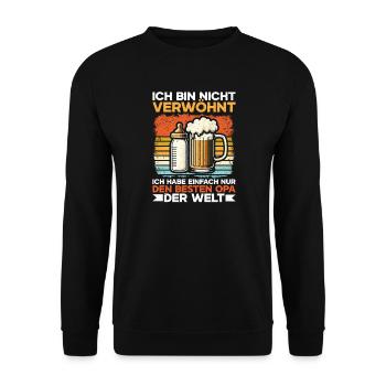 Ich Habe Nur Den Besten Opa Der Welt Retro - Unisex Pullover - Schwarz - Vorne - Alina (178cm) & Michal (187cm)