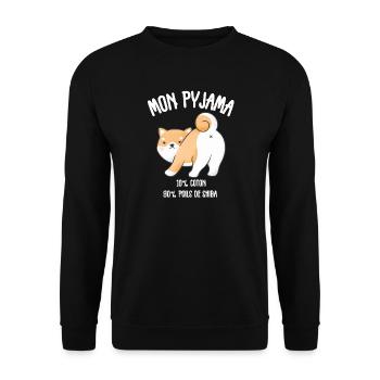 Pyjama Poils de Shiba - Sweat-shirt Unisexe - noir - Devant - Alina (178cm) & Michal (187cm)