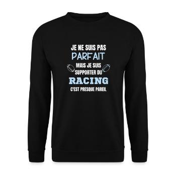 Supporter Racing Rugby Humour - Sweat-shirt Unisexe - noir - Devant - Alina (178cm) & Michal (187cm)