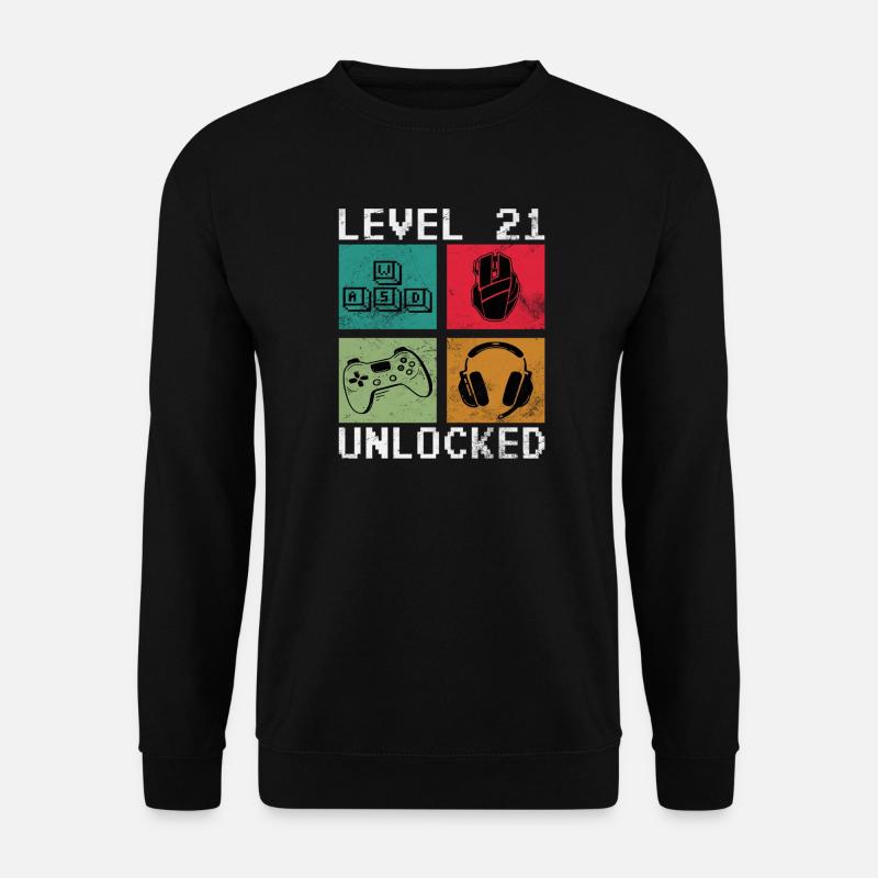 Gamer Level 21 Unlocked - Gaming - Unisex Sweatshirt - black