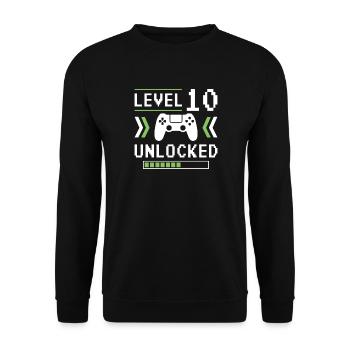 Niveau 10 Débloqué : Jeu vidéo terminé - Sweat-shirt Unisexe - noir - Devant - Alina (178cm) & Michal (187cm)