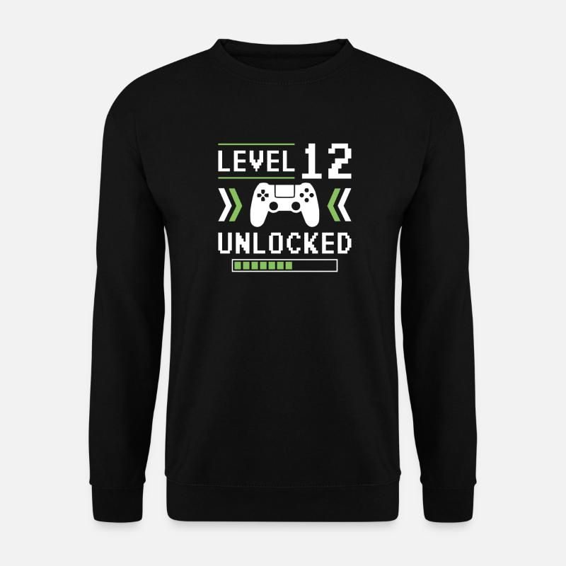 12e anniversaire Niveau 12 débloqué - Sweat-shirt Unisexe - noir