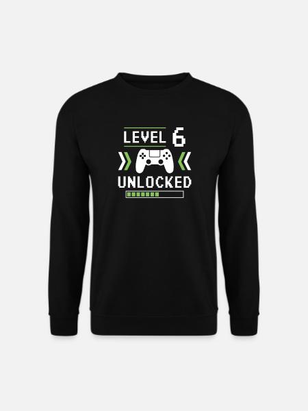 6. Geburtstag 6 Jahre Level 6 unlocked Geschenk - Unisex Pullover - Schwarz
