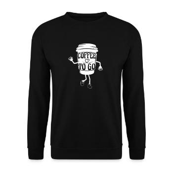 Coffee Saying Coffee To Go Cartoon Coffee Mug - Unisex Sweatshirt - black - Front - Alina (178cm) & Michal (187cm)
