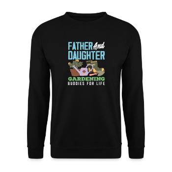 Jardin de jardinage père-fille - Sweat-shirt Unisexe - noir - Devant - Alina (178cm) & Michal (187cm)