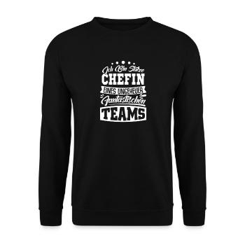 Stolze Chefin Chef Frau Abteilungsleiter Teamchef - Unisex Sweatshirt - black - Front - Alina (178cm) & Michal (187cm)