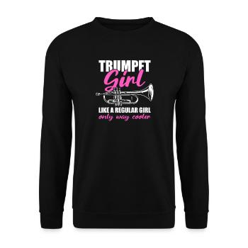 Trumpet Girl Trumpet Trumpet Player - Unisex Sweatshirt - black - Front - Alina (178cm) & Michal (187cm)