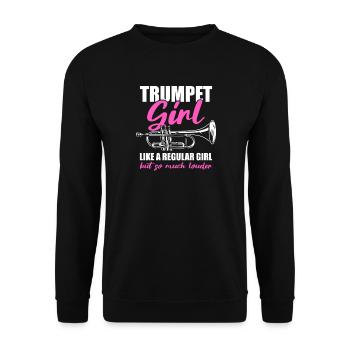 Trumpet Girl Trumpet Trumpet Player - Unisex Sweatshirt - black - Front - Alina (178cm) & Michal (187cm)