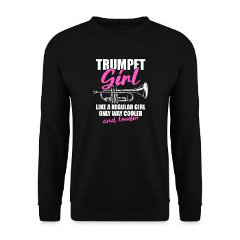 Trumpet Girl Trumpet Trumpet Player - Unisex Sweatshirt - black - Front - Alina (178cm) & Michal (187cm)