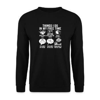 Things I Do In My Free Time Bowling Humor - Unisex Pullover - Schwarz - Vorne - Alina (178cm) & Michal (187cm)