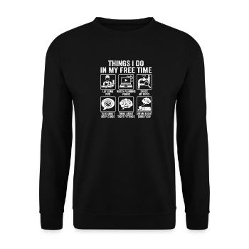 Things I Do In My Free Time Plumber Humor - Unisex Sweatshirt - black - Front - Alina (178cm) & Michal (187cm)