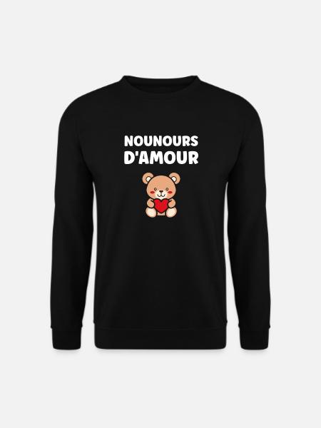 Red Heart Love Teddybär - Unisex Pullover - Schwarz