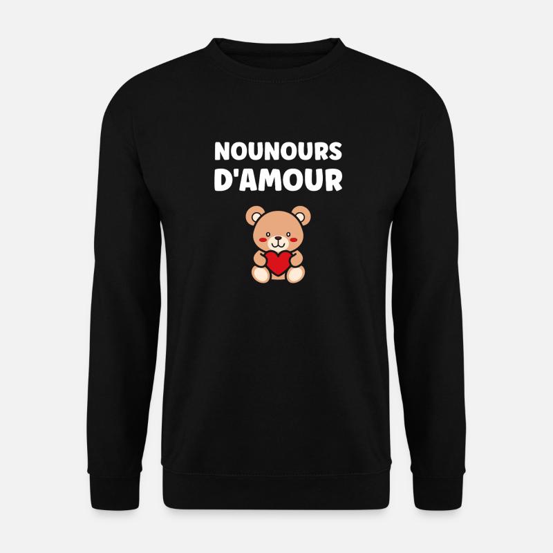 Red Heart Love Teddybär - Unisex Pullover - Schwarz