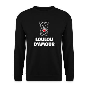 Ourson Coeur Rouge LOULOU - Sweat-shirt Unisexe - noir - Devant - Alina (178cm) & Michal (187cm)