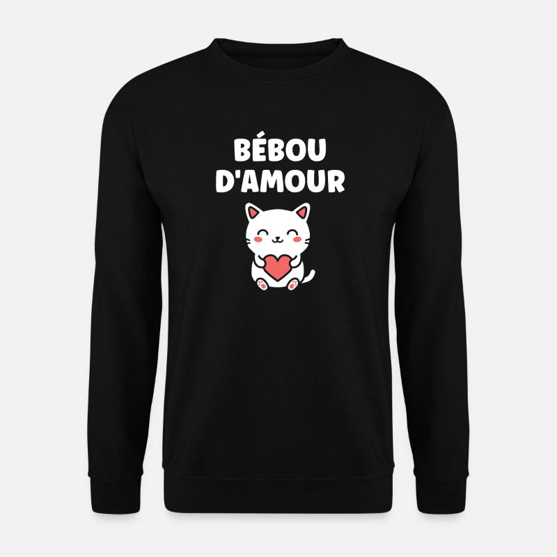 Love Beboo Cat Heart - Unisex Sweatshirt - black