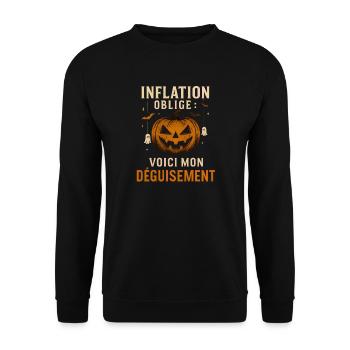 Halloween Inflation Costume - Unisex Sweatshirt - black - Front - Alina (178cm) & Michal (187cm)
