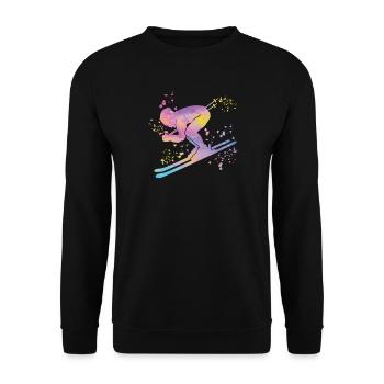 Ski alpin Sports d’hiver Ski nordique - Sweat-shirt Unisexe - noir - Devant - Alina (178cm) & Michal (187cm)