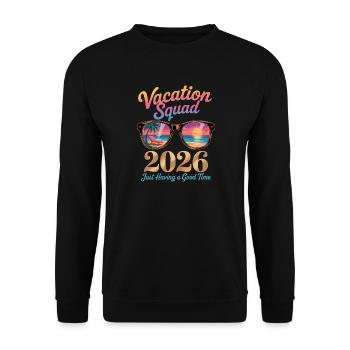 Gruppenreise-Zitat 2026 - Unisex Pullover - Schwarz - Vorne - Alina (178cm) & Michal (187cm)