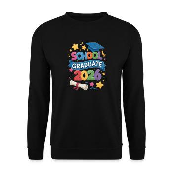 2026 Graduation Class Events - Unisex Sweatshirt - black - Front - Alina (178cm) & Michal (187cm)