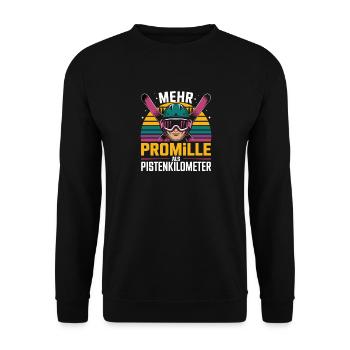 More per mille than kilometers of slopes Funny après - Unisex Sweatshirt - black - Front - Alina (178cm) & Michal (187cm)