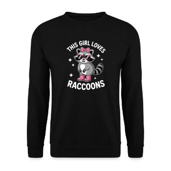 Paroles sur les ratons laveurs Blague sur les ratons laveurs Cadeau des ratons laveurs - Sweat-shirt Unisexe - noir - Devant - Alina (178cm) & Michal (187cm)